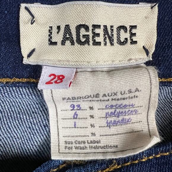 L’Agence Sada High Rise Cropped Slim Jeans Raw Hem Lexington Wash Size 28 NWOT - Picture 4 of 13